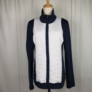 Womens XL/TG NVO Sport Navy and White Zip Up Golf Jacket‎